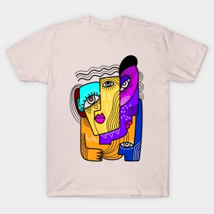 Abstract Face Portrait Art Design T-Shirt